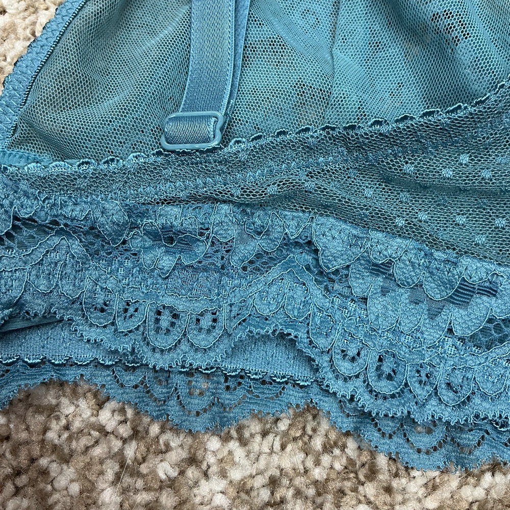 Lace Bralette in Teal - Women's Intimates - Picture 6 of 8